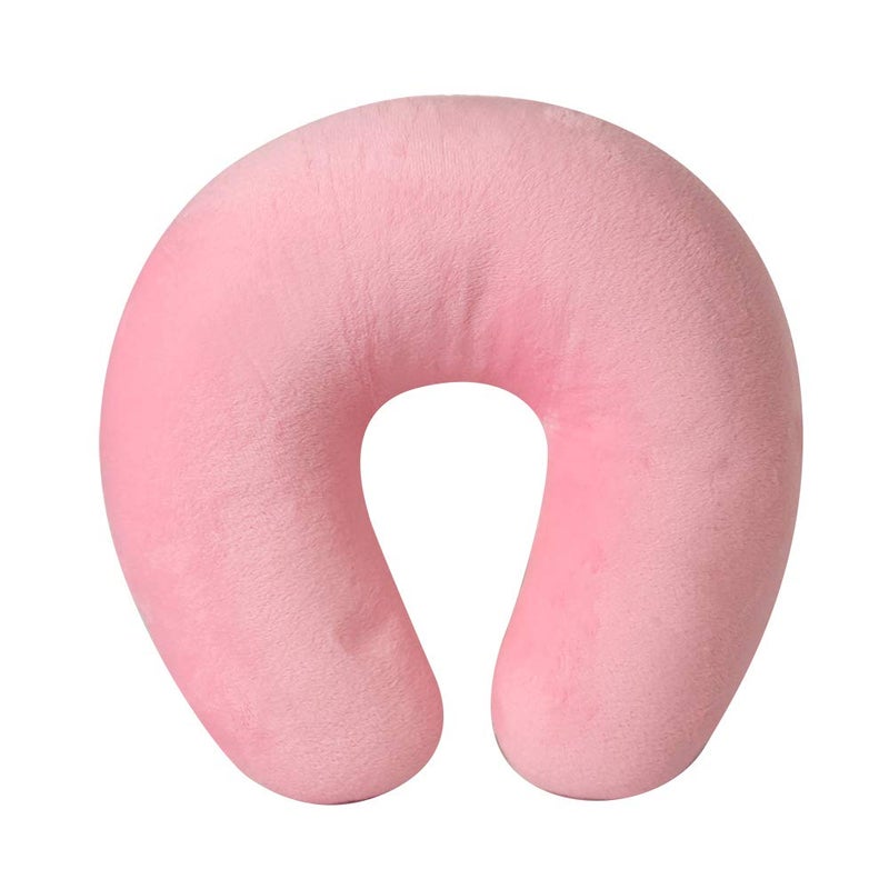 Cloudz Kids Dual Comfort Microbead Airplane Travel Neck Pillow. Super Soft Cozy Plush on One Side, Cool Relaxing Spandex on The Other! Keep Your Kids Comfy and Supported at Home or On The Go! - Pink - Image 3